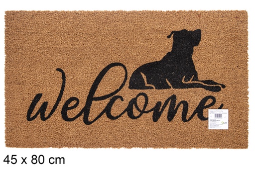 [115738] Felpudo coco Welcome dog 45x80 cm