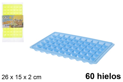 [115752] Seau à glace avec 60 glaçons de couleurs assorties