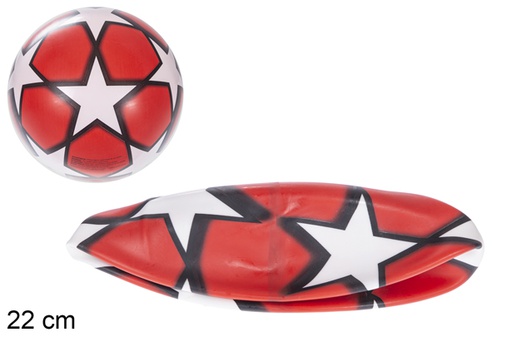 [115771] Balón deshinchado decorado estrella rojo 22 cm