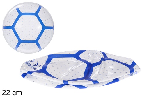 [115775] Bola desinflada decorada hexágono azul 22 cm