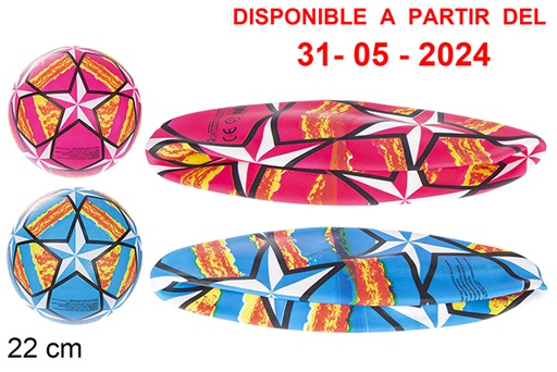 [115777] Ballon dégonflé decorada com estrela multicolorida 22 cm