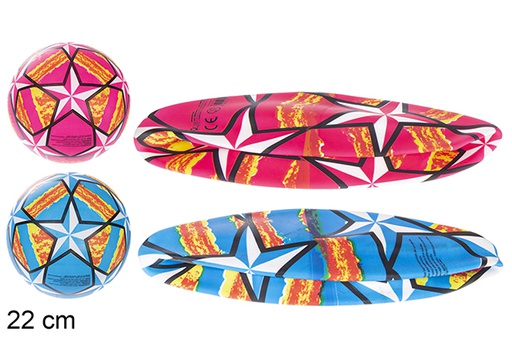 [115777] Multicolor star-decorated plastic ball 22 cm