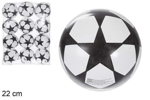 [115784] Black star decorated plastic ball 22 cm