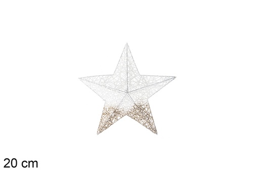 [115819] Estrella decorativa Navidad oro&amp;blanco 20 cm