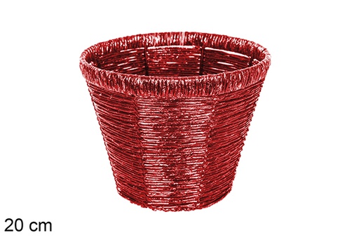 [115821] Vaso da fiori rotondo rosso vivo 20 cm