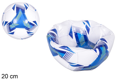 [115829] Ballon de football en plastique bleu Team 20 cm