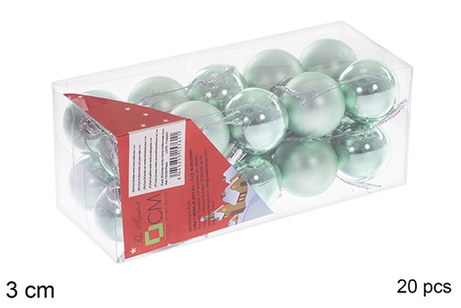 [116104] Pack 20 shiny/matte mint green balls 3 cm