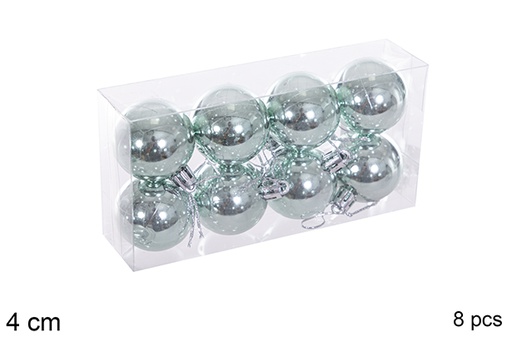 [116115] Pack 8 bolas verde menta brillo 4 cm