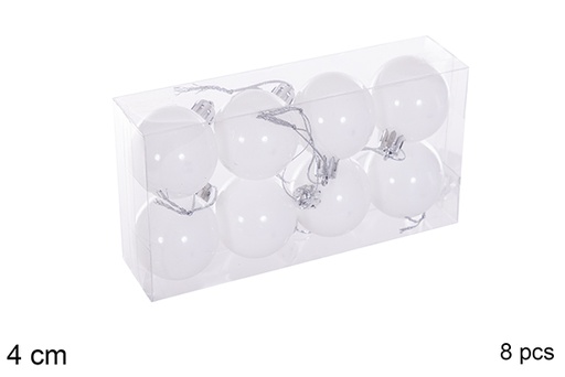 [116117] Pack 8 palline glitterate bianche 4 cm