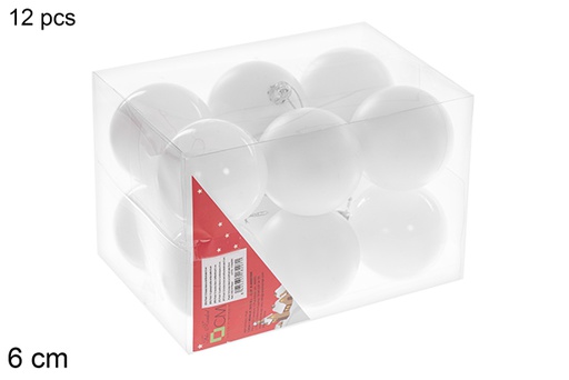 [116214] Pack 12 bolas blanca brillo/mate  6 cm