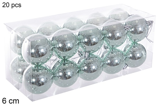 [116229] Pack 20 bolas de glitter verde menta 6 cm