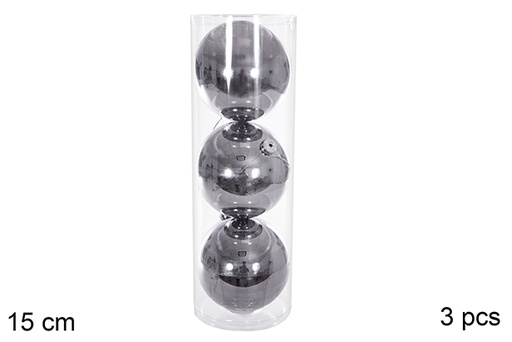 [116304] Pack 3 shiny grey balls 15 cm