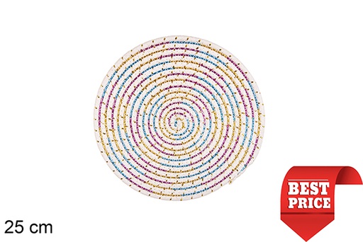 [116547] Salvamantel de algodón blanco/multicolor 25 cm