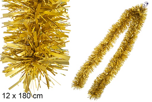 [116724] Boá de cabelo largo holográfico dourado mate 12x180 cm