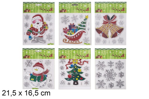 [116729] Stickers bonhomme de neige pour décorer fenêtre 21,5x16,5 cm