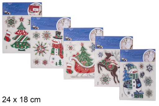 [116730] Adhesivos Papa Noel para decorar ventana 24x18 cm