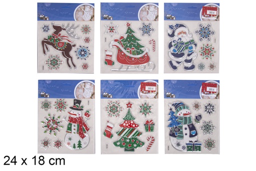 [116732] Stickers snowman red scarf to decorate window 24x18 cm