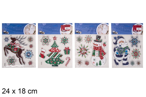 [116735] Stickers sapin de Noël pour décorer fenêtre 24x18 cm