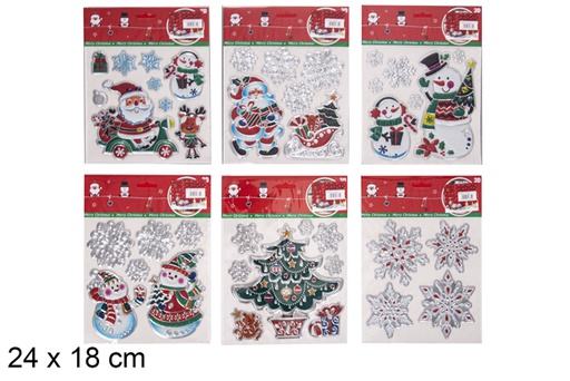 [116736] Stickers Santa Claus with sleigh to decorate window 24x18 cm