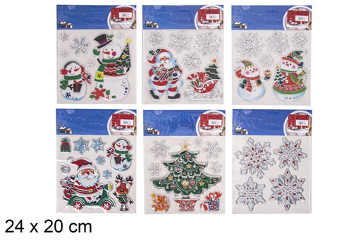 [116738] Adesivi Babbo Natale con moto decora finestra 24x20 cm