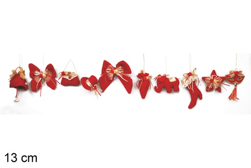 [116922] Pingente de Natal diferido vermelho 13 cm