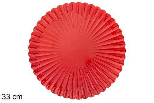 [116924] Under red decorative plate 33 cm 