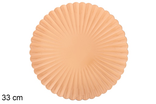 [116925] Bajo plato decorativo oro rosa brillo 33 cm 