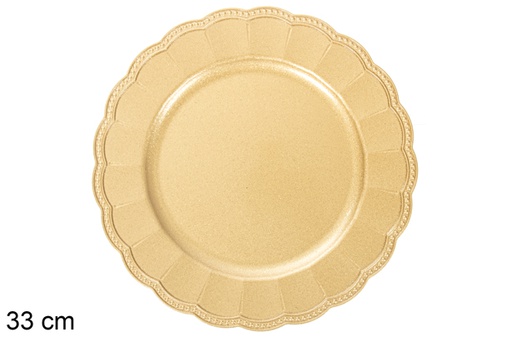 [116927] Bajo plato decorativo puntos oro 33 cm  