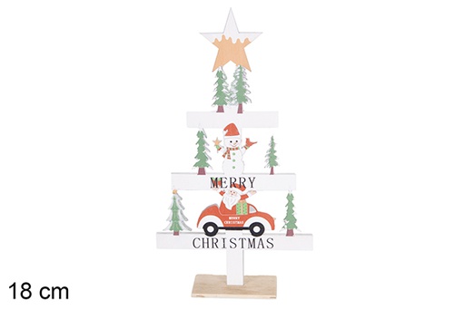 [116984] Wooden Christmas tree figure with base 18 cm