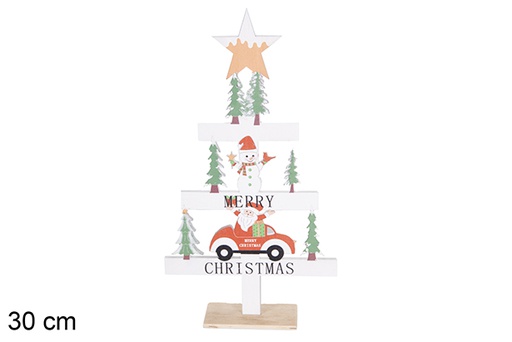 [116987] Figura albero di Natale in legno con base 30 cm