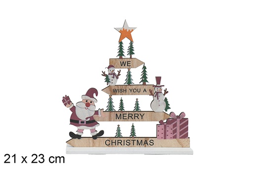 [116991] Figura madera Navidad árbol con indicaciones 23x21 cm