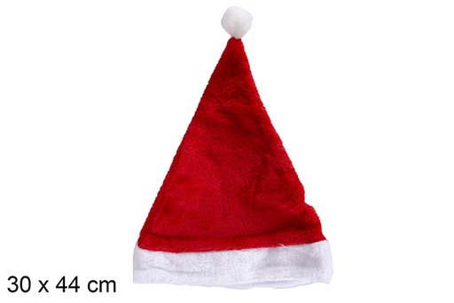 [117031] Gorro Papa Noel con borde peluche 30x44 cm