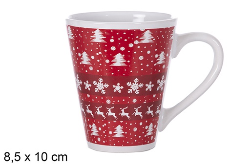 [117040] Ceramic Christmas mug assorted 10x8.5 cm