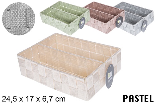 [117086] Organizador nylon 2 separadores colores pastel 24.5x17x6.7 cm