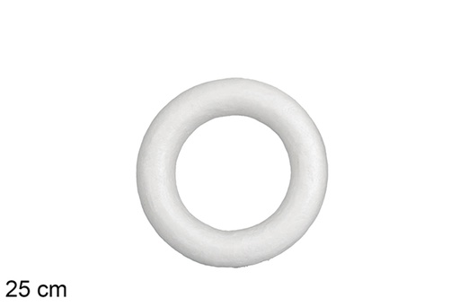 [117120] Couronne en polystyrène blanc à décorer 25 cm