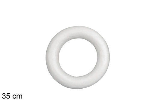 [117121] Corona poliestireno blanca para decorar 35 cm