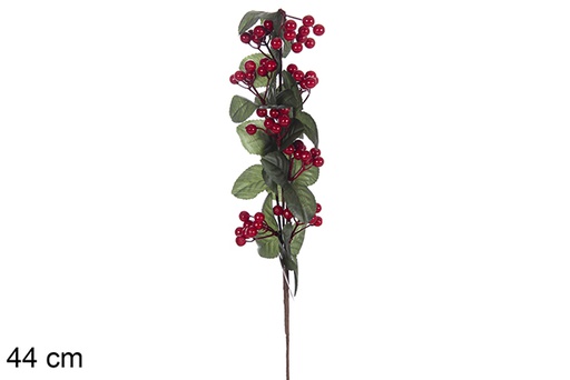 [117143] Ramo verde con bacche rosse 44 cm