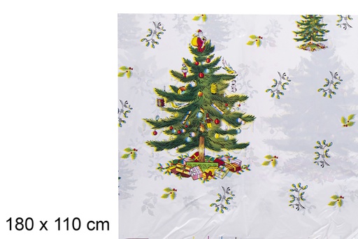 [117154] Assorted PVC Christmas tablecloth 180x110 cm