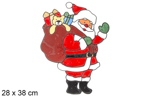 [117162] Babbo Natale in gel adesivo decora finestra modello assortito 28x38 cm