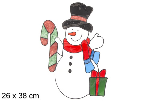 [117172] Adesivo de boneco de neve para decorar janela 26x38 cm