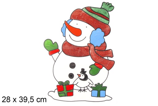 [117173] Snowman gel adhesive decorate window 28x39,5 cm