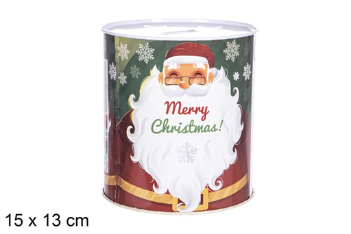 [117200] Christmas metal piggy bank assorted 15x13 cm