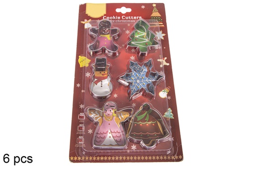 [117208] Pack 6 moldes de aço para pastelaria de Natal