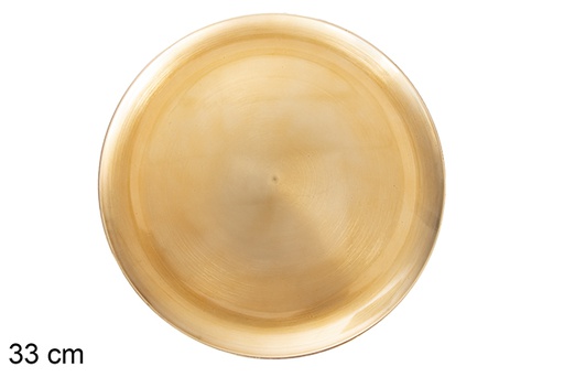 [117256] Round plate gold gloss 33 cm