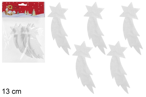 [117326] Pack 5 stelle di Natale in polistirolo 13 cm