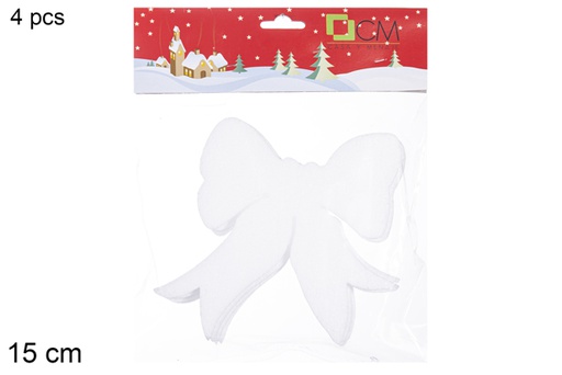 [117331] Pack 4 noeuds de Noël en polystyrène 15 cm