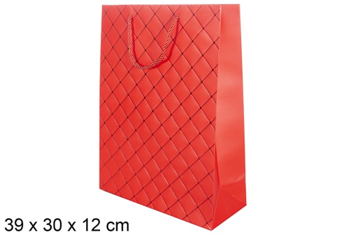 [117367] Red Christmas gift bag 39x30 cm