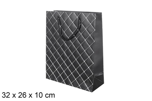 [117372] Black Christmas gift bag 32x26 cm