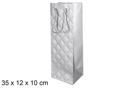 [117391] Bolsa botella vino color plata 35x12 cm