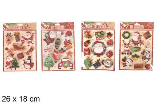 [117421] 3D stickers Christmas decoration assortment 26x18 cm